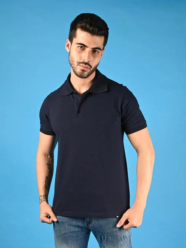 Classic Polo T-shirt for Men: Navy Blue